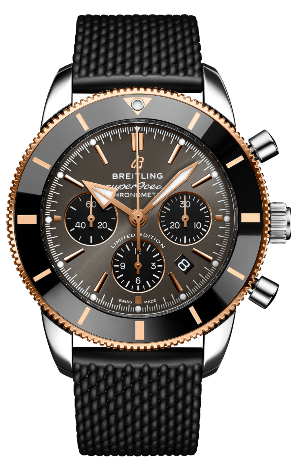  Shop Authentic Breitling Superocean Heritage B01 Chronograph 44 Black Dial Black Mesh Bracelet Watch for Men - UB01621A1M1S1 - Luxxuri