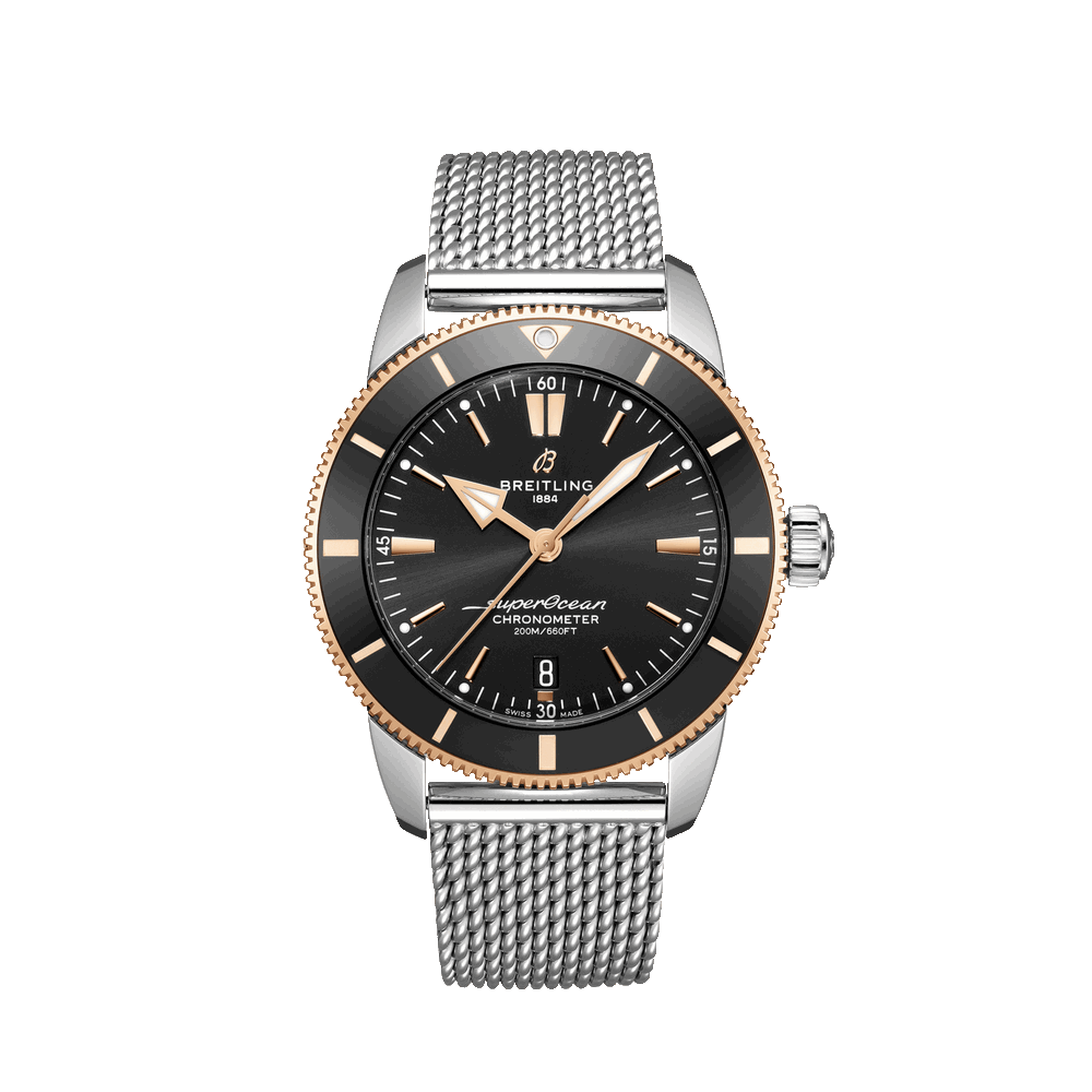  Shop Authentic Breitling Superocean Heritage B20 Automatic 44 Black Dial Silver Mesh Bracelet Watch for Men - UB2030121B1A1 - Luxxuri