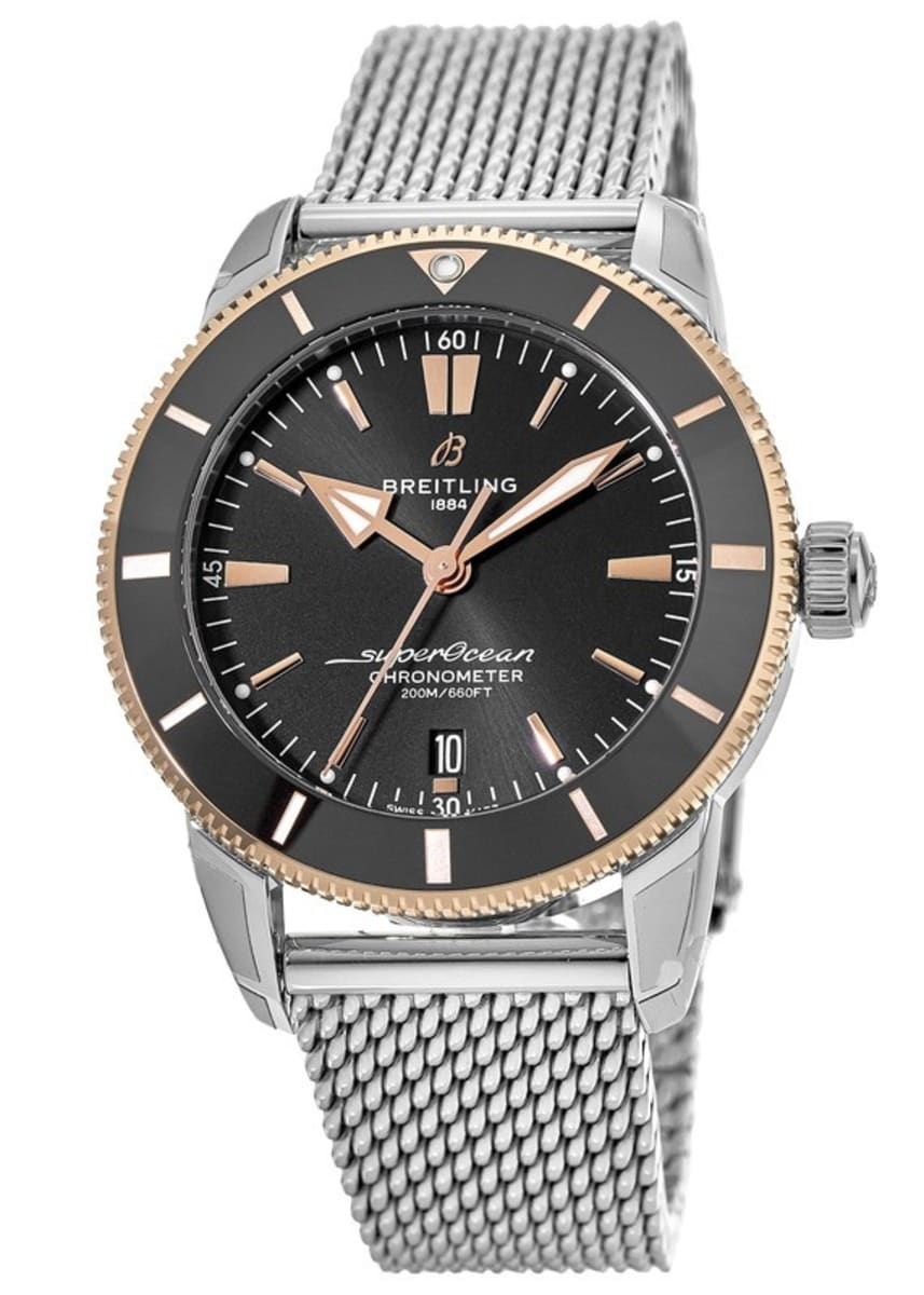  Shop Authentic Breitling Superocean Heritage B20 Automatic 44 Black Dial Silver Mesh Bracelet Watch for Men - UB2030121B1A1 - Luxxuri