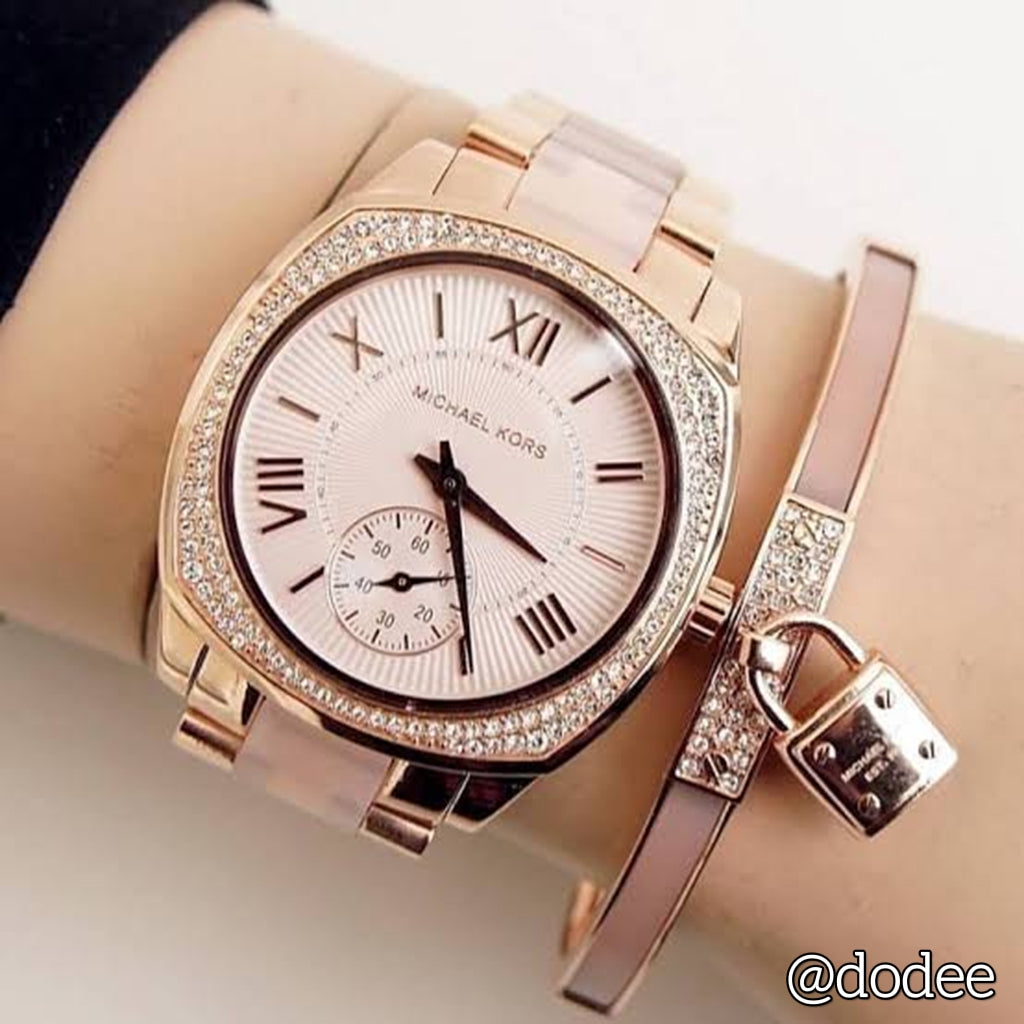  Shop Authentic Michael Kors Bryn Rose Gold Dial Two Tone Steel Strap Watch for Women - MK6135 - Luxxuri