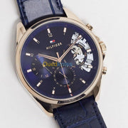  Shop Authentic Tommy Hilfiger Baker Chronograph Quartz Blue Dial Blue Leather Strap Watch For Men - 1710451 - Luxxuri