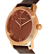  Shop Authentic Emporio Armani Classic Quartz Brown Dial Brown Leather Strap Watch For Men - AR1613 - Luxxuri