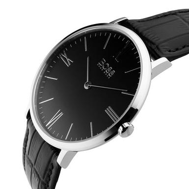  Shop Authentic Hugo Boss Jackson Black Dial Black Leather Strap Watch for Men - 1513369 - Luxxuri