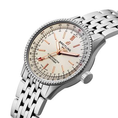  Shop Authentic Breitling Navitimer Automatic 35 White Dial Silver Steel Strap Watch for Men - A17395F41G1A1 - Luxxuri