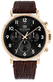  Shop Authentic Tommy Hilfiger Daniel Black Dial Brown Leather Strap Watch for Men - 1710379 - Luxxuri