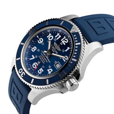  Shop Authentic Breitling Superocean II 44mm Blue Dial Blue Rubber Strap Watch for Men - A17392D8/C910/158S/A20SS.1 - Luxxuri