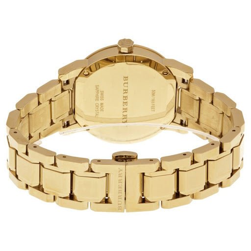  Shop Authentic Burberry The City White Dial Gold Steel Strap Watch for Women - BU9103 - Luxxuri