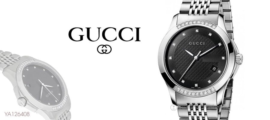  Shop Authentic Gucci G Timeless Diamonds Black Dial Silver Steel Strap Watch For Women - YA126408 - Luxxuri