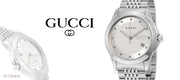  Shop Authentic Gucci G Timeless Diamonds Silver Dial Silver Steel Strap Watch For Men - YA126404 - Luxxuri