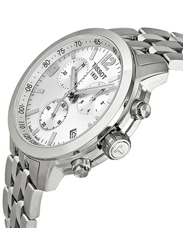  Shop Authentic Tissot PRC 200 Chronograph Quartz Silver Dial Silver Steel Strap Watch For Men - T055.417.11.037.00 - Luxxuri