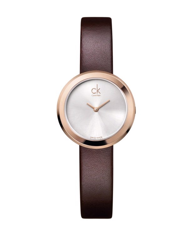  Shop Authentic Calvin Klein Firm White Dial Brown Leather Strap Watch for Women - K3N236G6 - Luxxuri