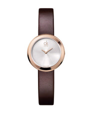  Shop Authentic Calvin Klein Firm White Dial Brown Leather Strap Watch for Women - K3N236G6 - Luxxuri