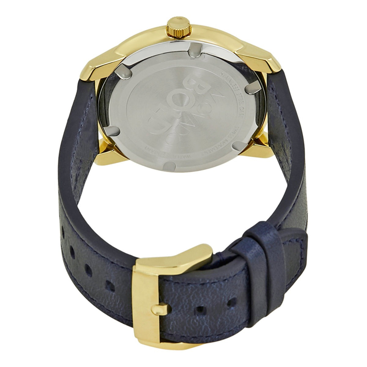  Shop Authentic Movado Bold Gold Dial Blue Leather Strap Watch For Men - 3600469 - Luxxuri