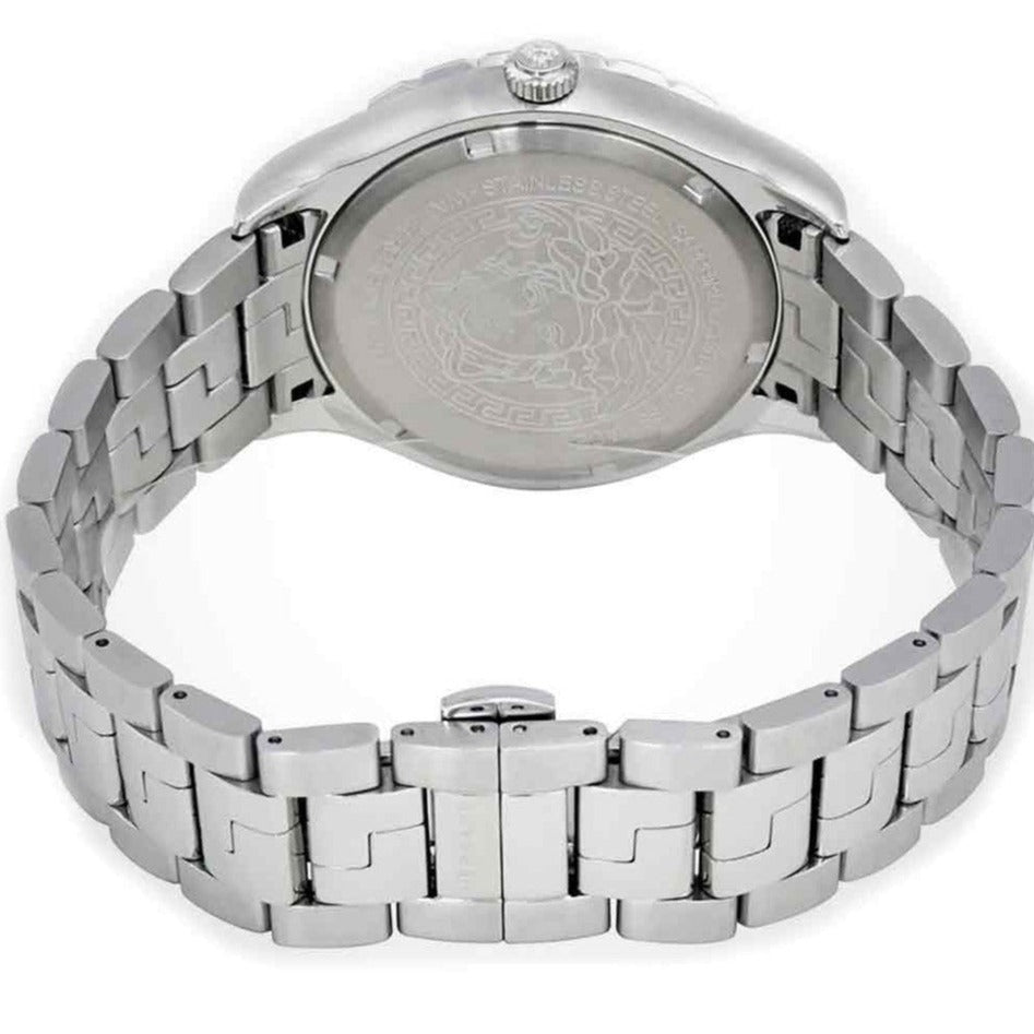  Shop Authentic Versace Hellenyium GMT Blue Dial Silver Steel Strap Watch for Men - V11010015 - Luxxuri