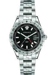  Shop Authentic Versace Hellenyium GMT Black Dial Silver Steel Strap Watch for Men - V11020015 - Luxxuri