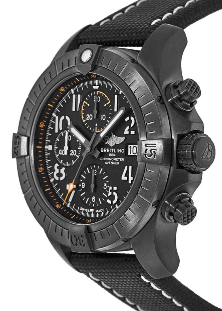  Shop Authentic Breitling Avenger Chronograph 45mm Night Mission Black Dial Black Nylon Strap Watch for Men - V13317101B1X1 - Luxxuri