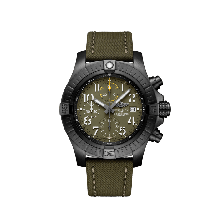  Shop Authentic Breitling Avenger Chronograph 45mm Green Dial Green Nylon Strap Watch for Men - V13317101L1X1 - Luxxuri