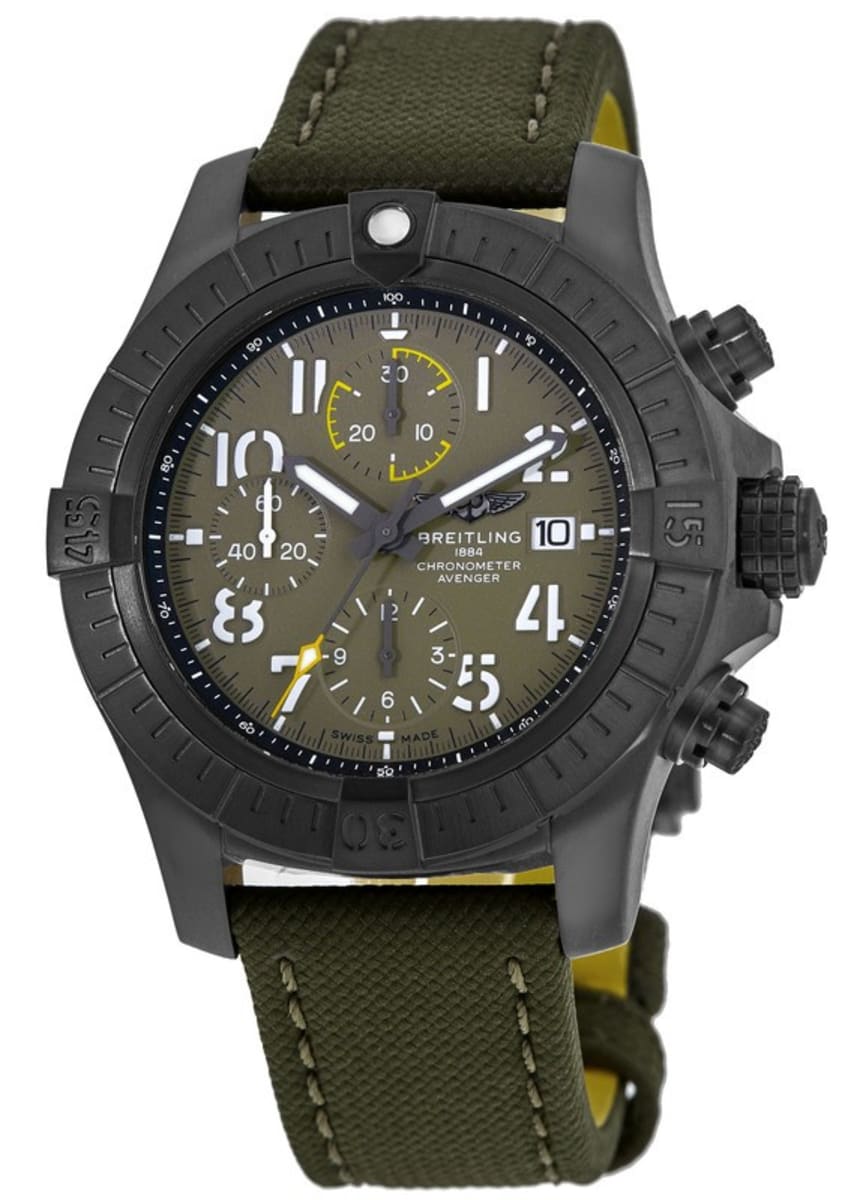  Shop Authentic Breitling Avenger Chronograph 45mm Green Dial Green Nylon Strap Watch for Men - V13317101L1X1 - Luxxuri