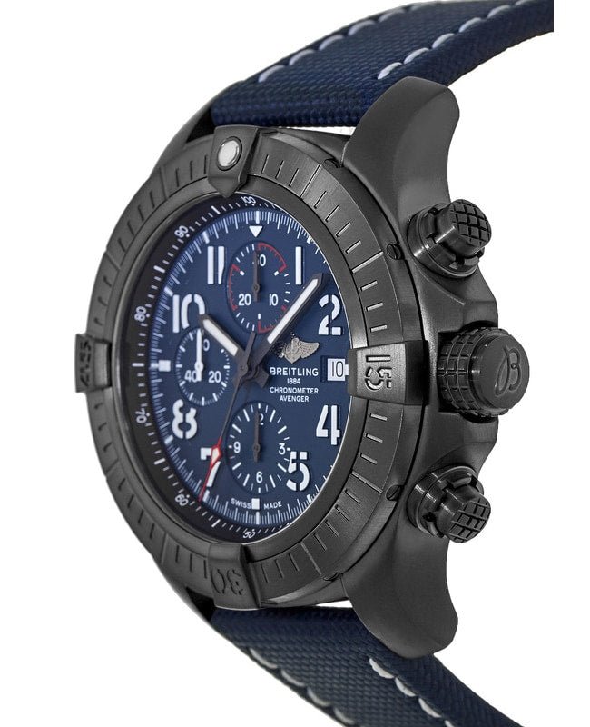  Shop Authentic Breitling Super Avenger Chronograph 48 Night Mission Blue Dial Blue Leather Strap Watch for Men - V13375101C1X2 - Luxxuri