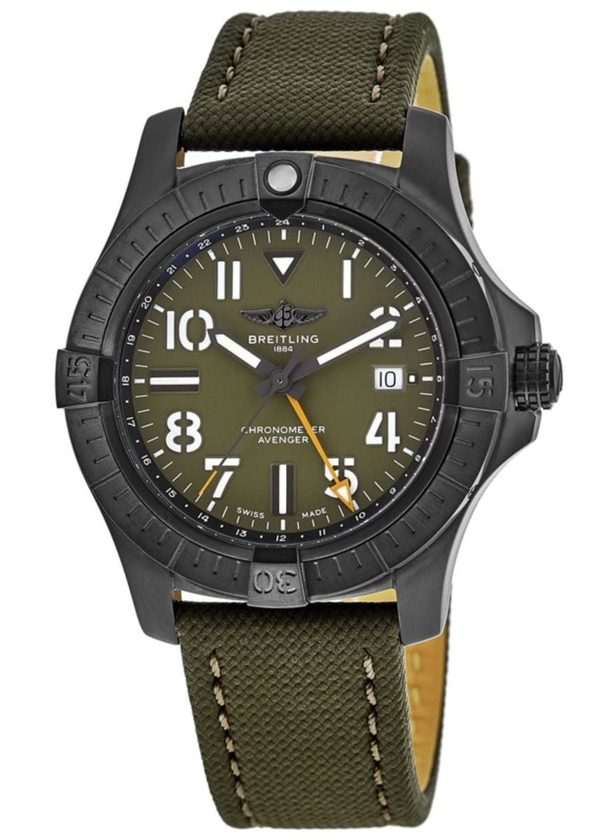 Shop Authentic Breitling Avenger Automatic GMT 45 Night Mission Green Dial Green Nylon Strap Watch for Men - V323952A1L1X1 - Luxxuri