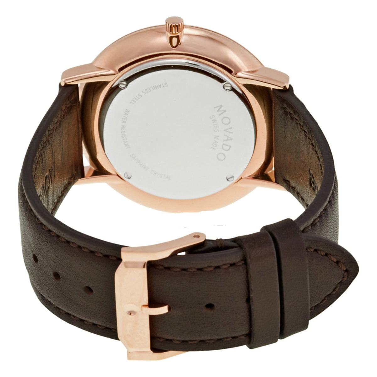 Shop Authentic Movado Ultra Slim White Dial Brown Leather Strap Watch For Men - 0607089 - Luxxuri