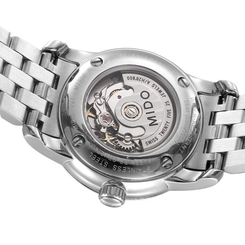  Shop Authentic Mido Baroncelli III Automatic Diamonds White Dial Silver Steel Strap Watch For Women - M7600.4.66.1 - Luxxuri