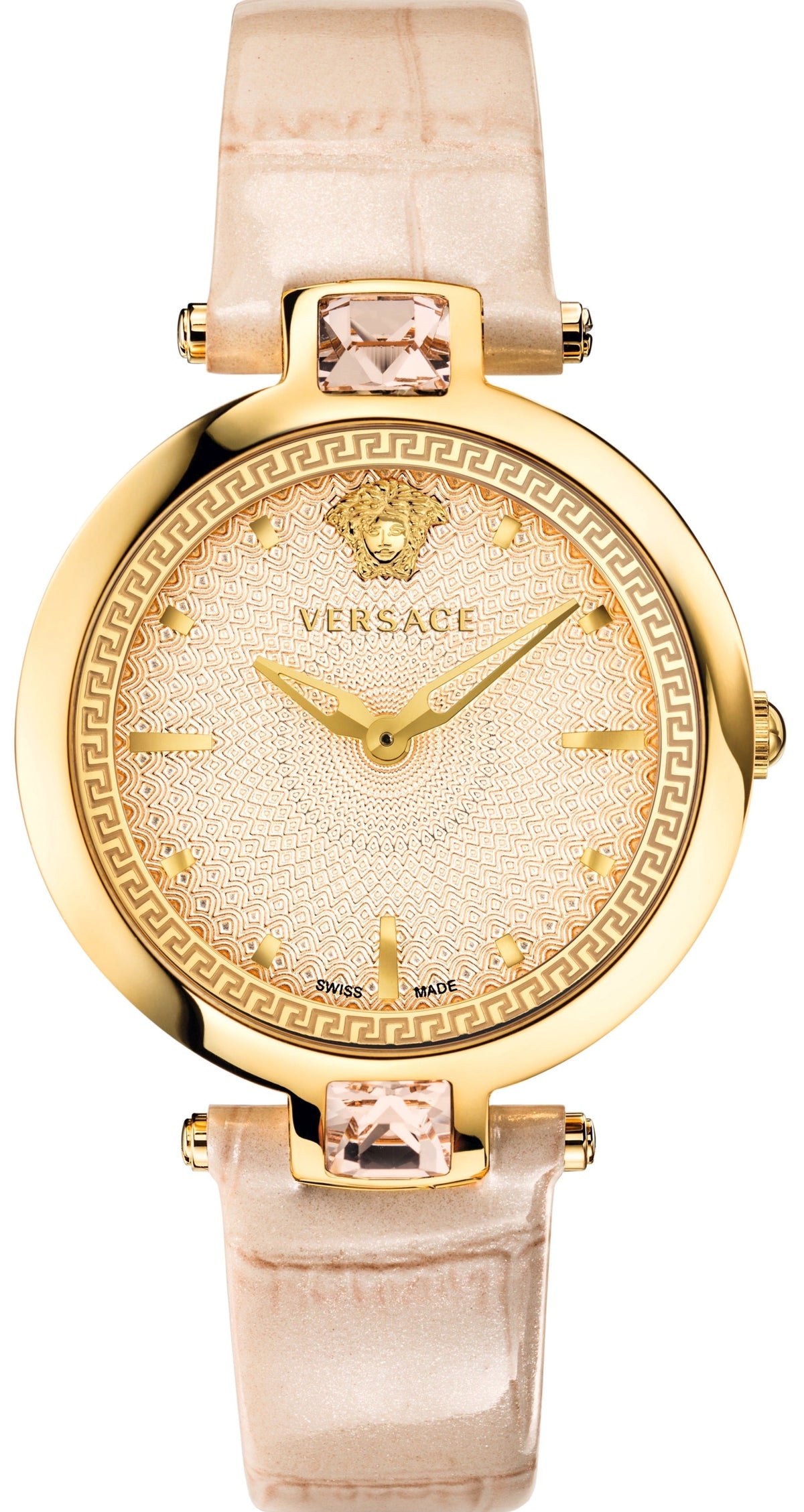  Shop Authentic Versace Olympo Quartz White Dial Beige Leather Strap Watch for Women - VAN050016 - Luxxuri