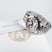  Shop Authentic Versace Aion Chronograph White Dial Silver Steel Strap Watch for Men - VBR040017 - Luxxuri