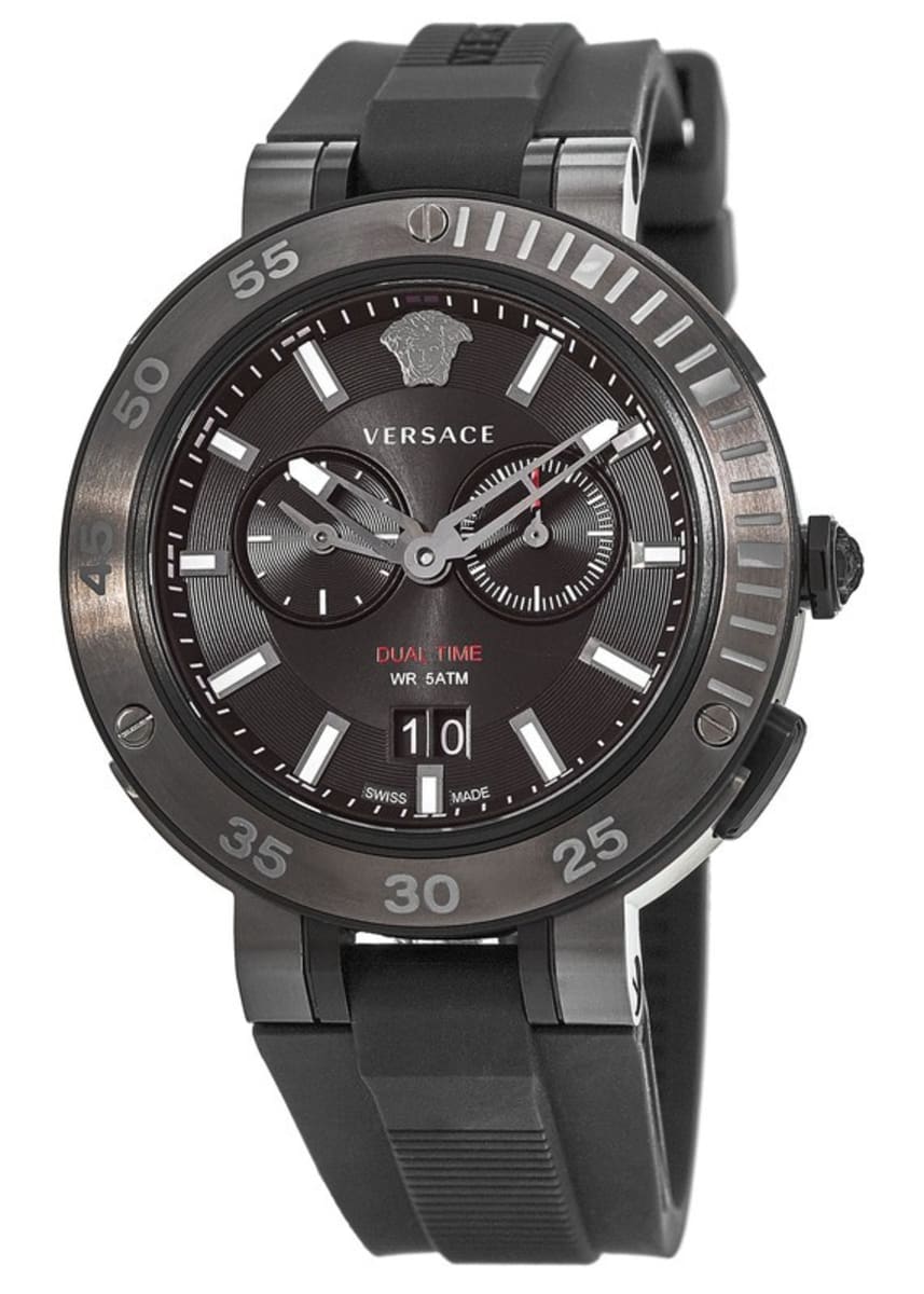  Shop Authentic Versace V Extreme Chronograph Black Tone Dial Black Rubber Strap Watch for Men - VCN020017 - Luxxuri