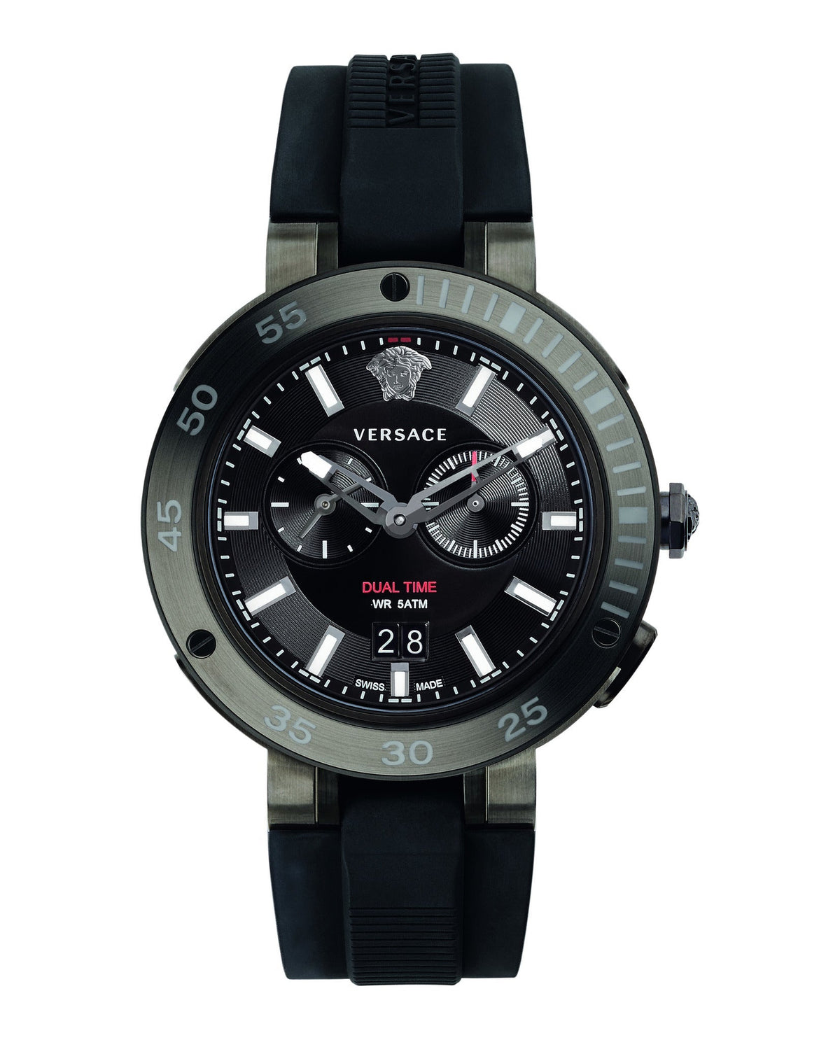  Shop Authentic Versace V Extreme Chronograph Black Tone Dial Black Rubber Strap Watch for Men - VCN020017 - Luxxuri