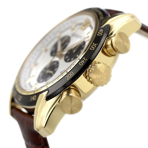  Shop Authentic Versace V-Ray Chronograph Quartz White Dial Brown Leather Strap Watch For Men - VE2I00221 - Luxxuri