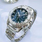  Shop Authentic Versace Greca Action Chronograph Quartz Green Dial Silver Steel Strap Watch for Men - VE3J00422 - Luxxuri