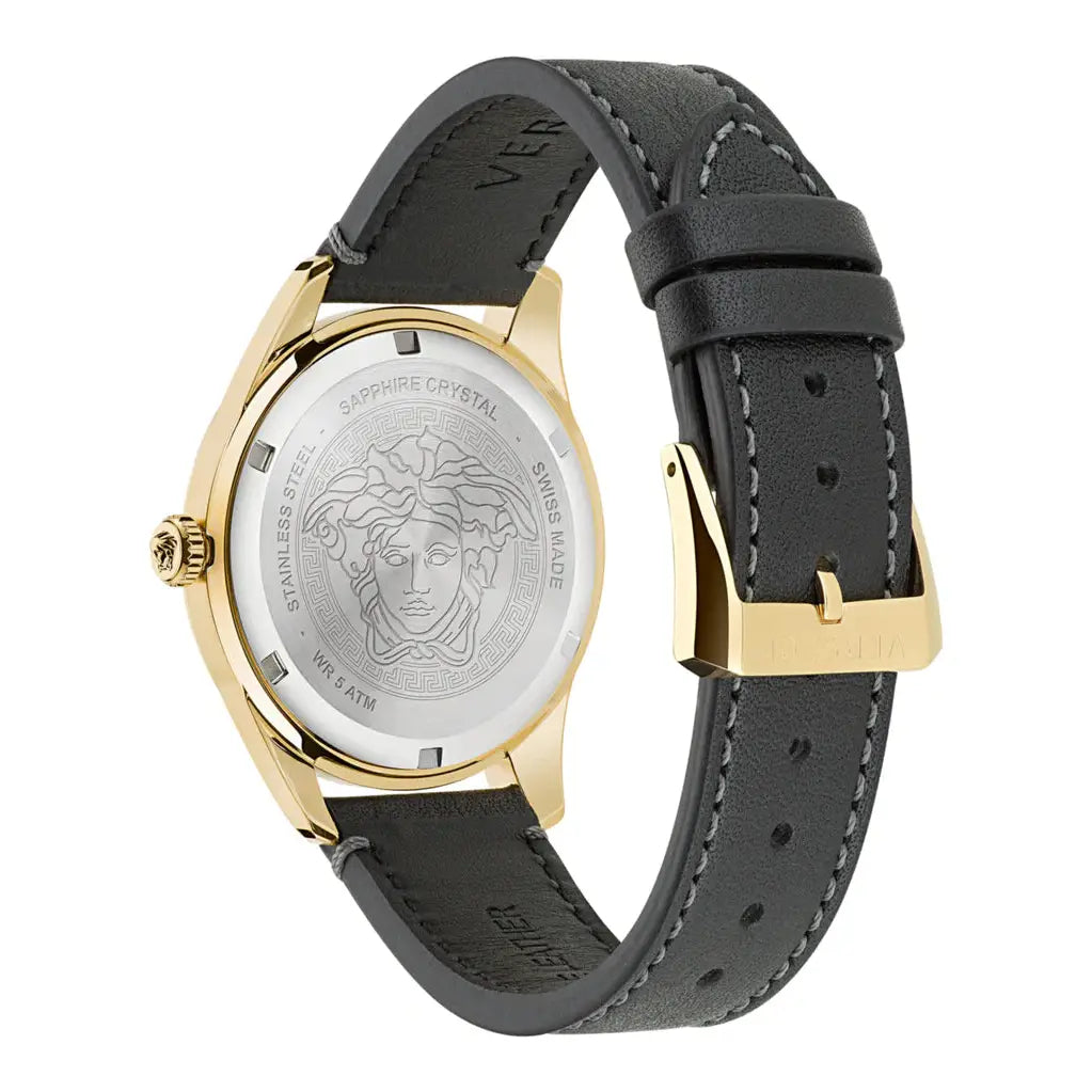  Shop Authentic Versace Greca Time Quartz Black Dial Brown Leather Strap Watch For Men - VE3K00222 - Luxxuri