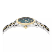  Shop Authentic Versace Greca Time Quartz Green Dial Two Tone Steel Strap Watch For Men - VE3K00422 - Luxxuri