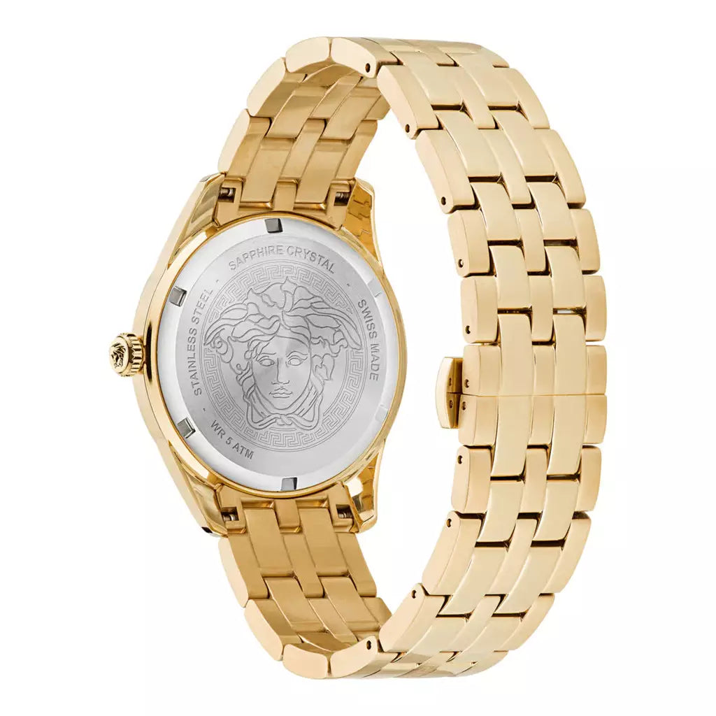  Shop Authentic Versace Greca Time Quartz Gold Dial Gold Steel Strap Watch For Men - VE3K00522 - Luxxuri