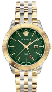  Shop Authentic Versace Univers Quartz Green Dial Two Tone Steel Strap Watch for Men - VEBK00718 - Luxxuri