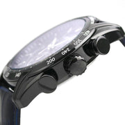  Shop Authentic Versace V-Ray Chronograph Quartz Blue Dial Black Leather Strap Watch For Men - VEDB00418 - Luxxuri