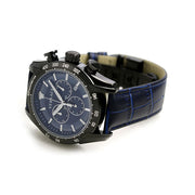  Shop Authentic Versace V-Ray Chronograph Quartz Blue Dial Black Leather Strap Watch For Men - VEDB00418 - Luxxuri