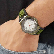  Shop Authentic Versace Chain Reaction Quartz White Dial Green Rubber Strap Watch for Men - VEDY00419 - Luxxuri