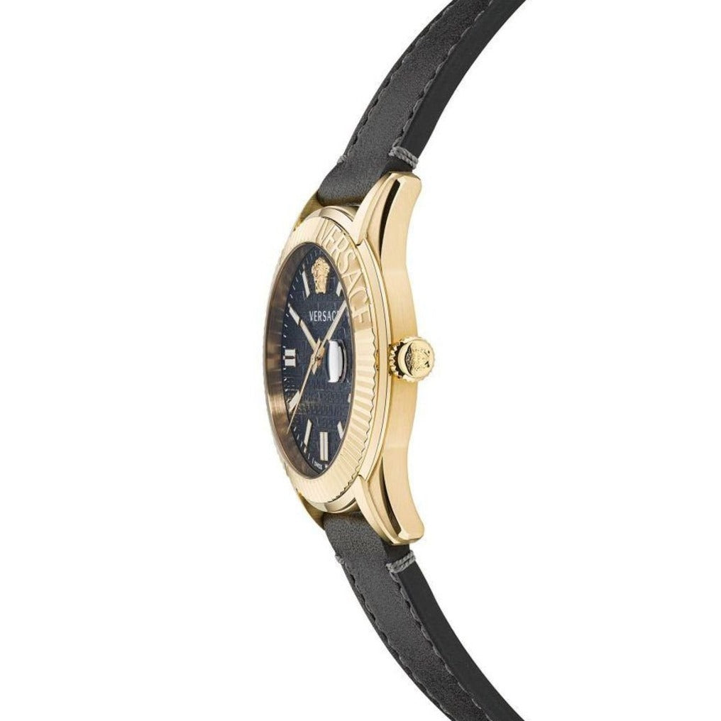  Shop Authentic Versace Greca Time Quartz Black Dial Brown Leather Strap Watch For Men - VE3K00222 - Luxxuri