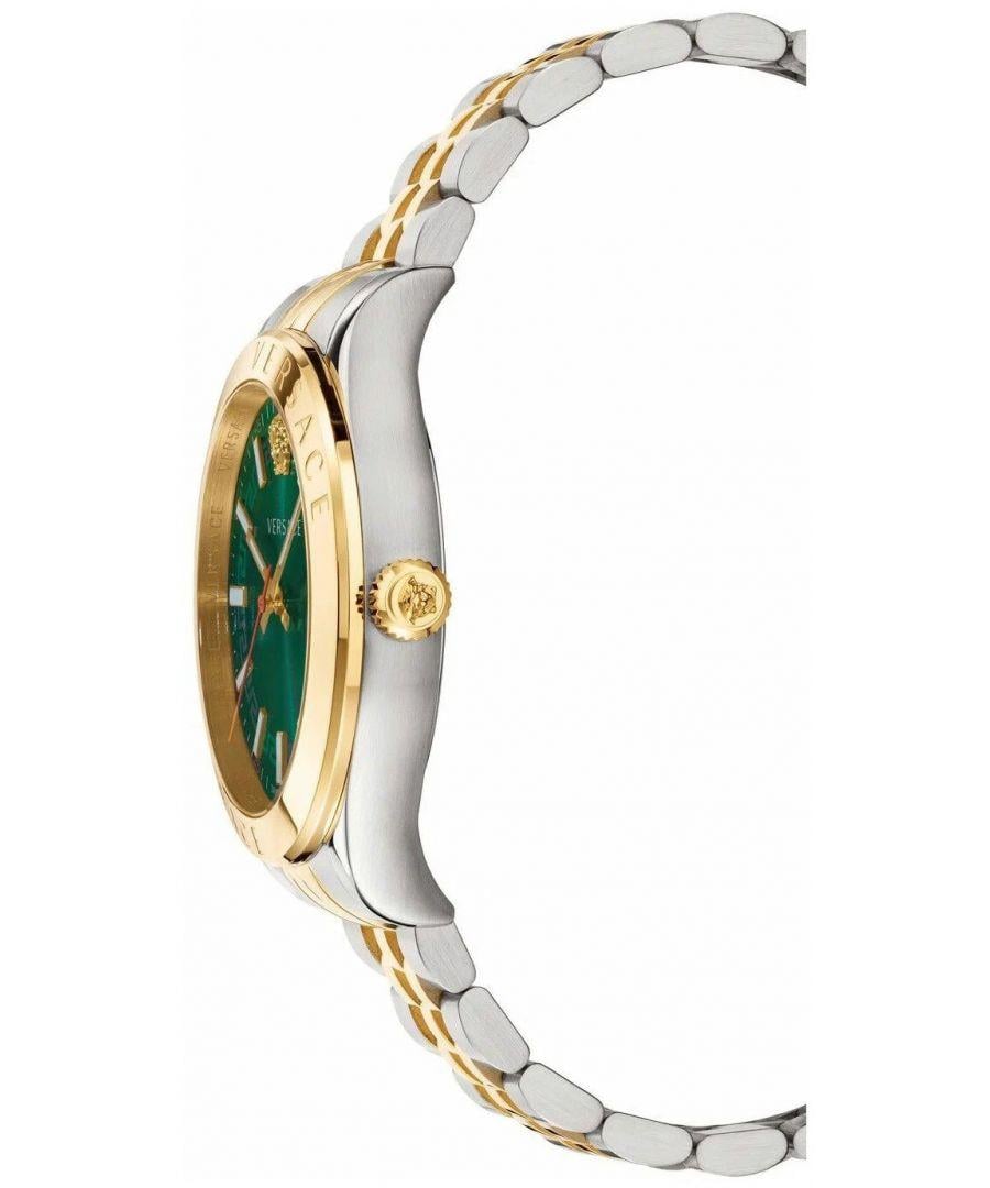  Shop Authentic Versace Hellenium Green Dial Two Tone Steel Strap Watch for Men - VEVK00620 - Luxxuri
