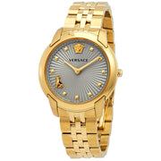  Shop Authentic Versace Audrey Quartz Grey Dial Gold Steel Strap Watch for Women - VELR00719 - Luxxuri