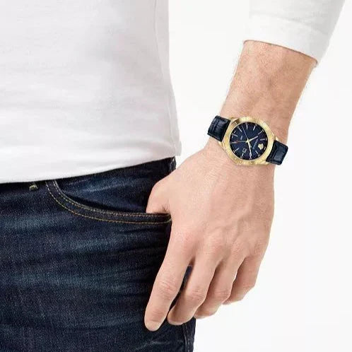  Shop Authentic Versace Univers Navy Blue Dial Navy Blue Leather Strap Watch for Men - VEBK00318 - Luxxuri