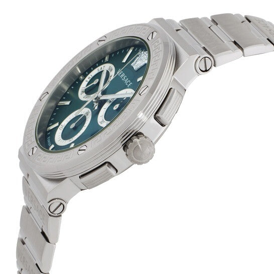  Shop Authentic Versace Grace Chronograph Quartz Green Dial Silver Steel Strap Watch For Men - VEZ900121 - Luxxuri