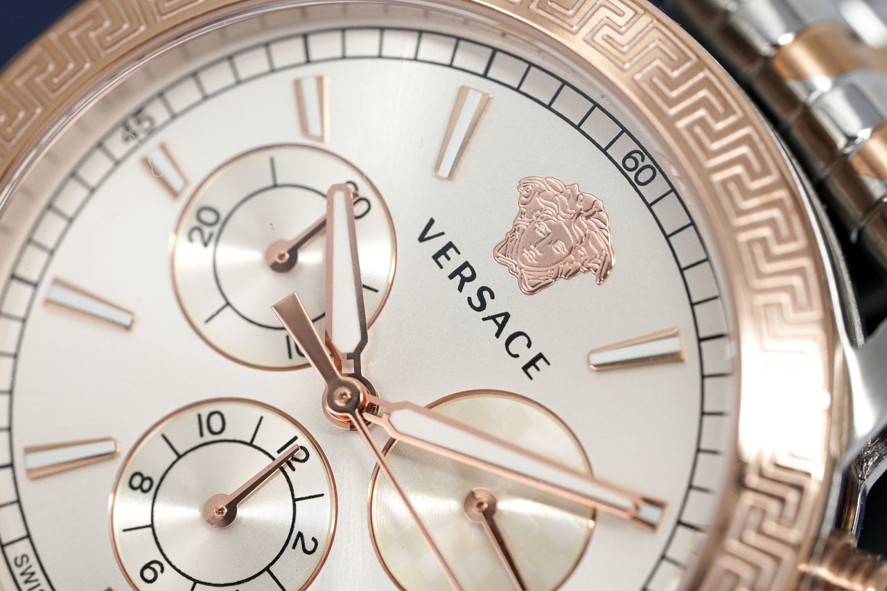  Shop Authentic Versace Sport Tech Chronograph While Dial Two Tone Steel Strap Watch for Men - VELT00319 - Luxxuri