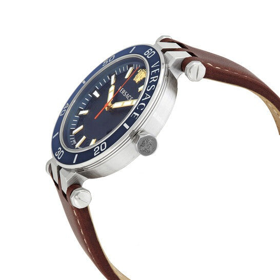  Shop Authentic Versace Greca Sport Analog Blue Dial Brown Leather Strap Watch For Men - VEZ300121 - Luxxuri