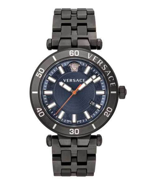  Shop Authentic Versace Greca Sport Quartz Black Dial Black Steel Strap Watch For Men - VEZ300621 - Luxxuri