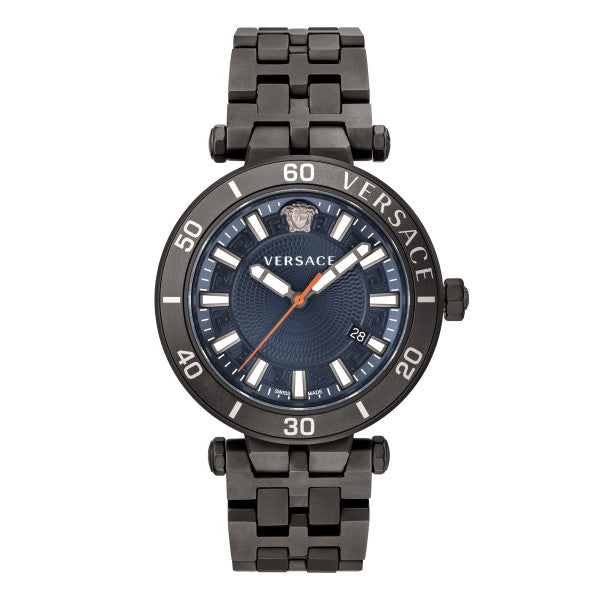  Shop Authentic Versace Greca Sport Quartz Black Dial Black Steel Strap Watch For Men - VEZ300621 - Luxxuri
