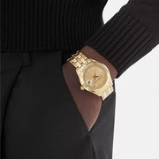 Shop Authentic Versace Greca Time Quartz Gold Dial Gold Steel Strap Watch For Men - VE3K00522 - Luxxuri