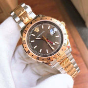  Shop Authentic Versace Hellenyium GMT Black Dial Two Tone Steel Strap Watch for Men - V11040015 - Luxxuri